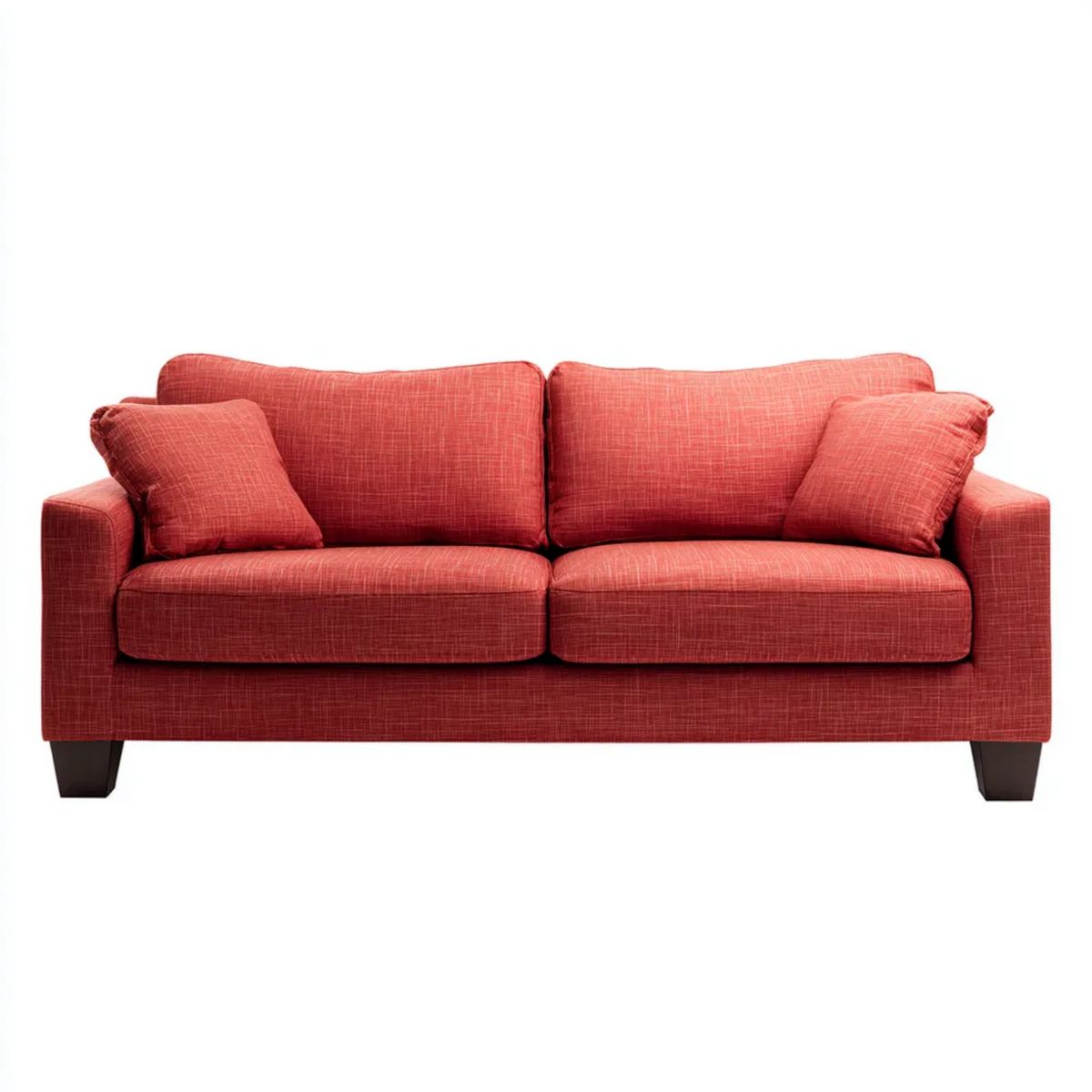 Sofa trzyosobowa czerwona z tapicerką poliestrową 210 x 90 x 85 cm