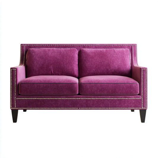 Dwuosobowa sofa z aksamitu fioletowa 152 x 86 x 86 cm