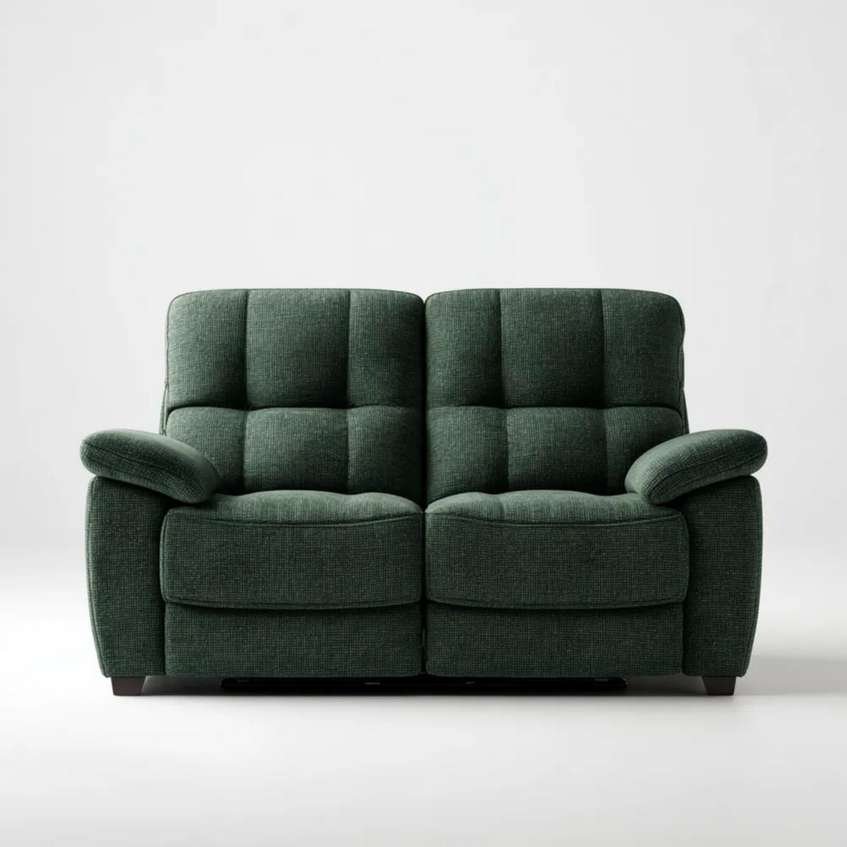 Dwuosobowa sofa z funkcją relaks z poliestru, ciemnozielona, 160 x 95 x 102 cm