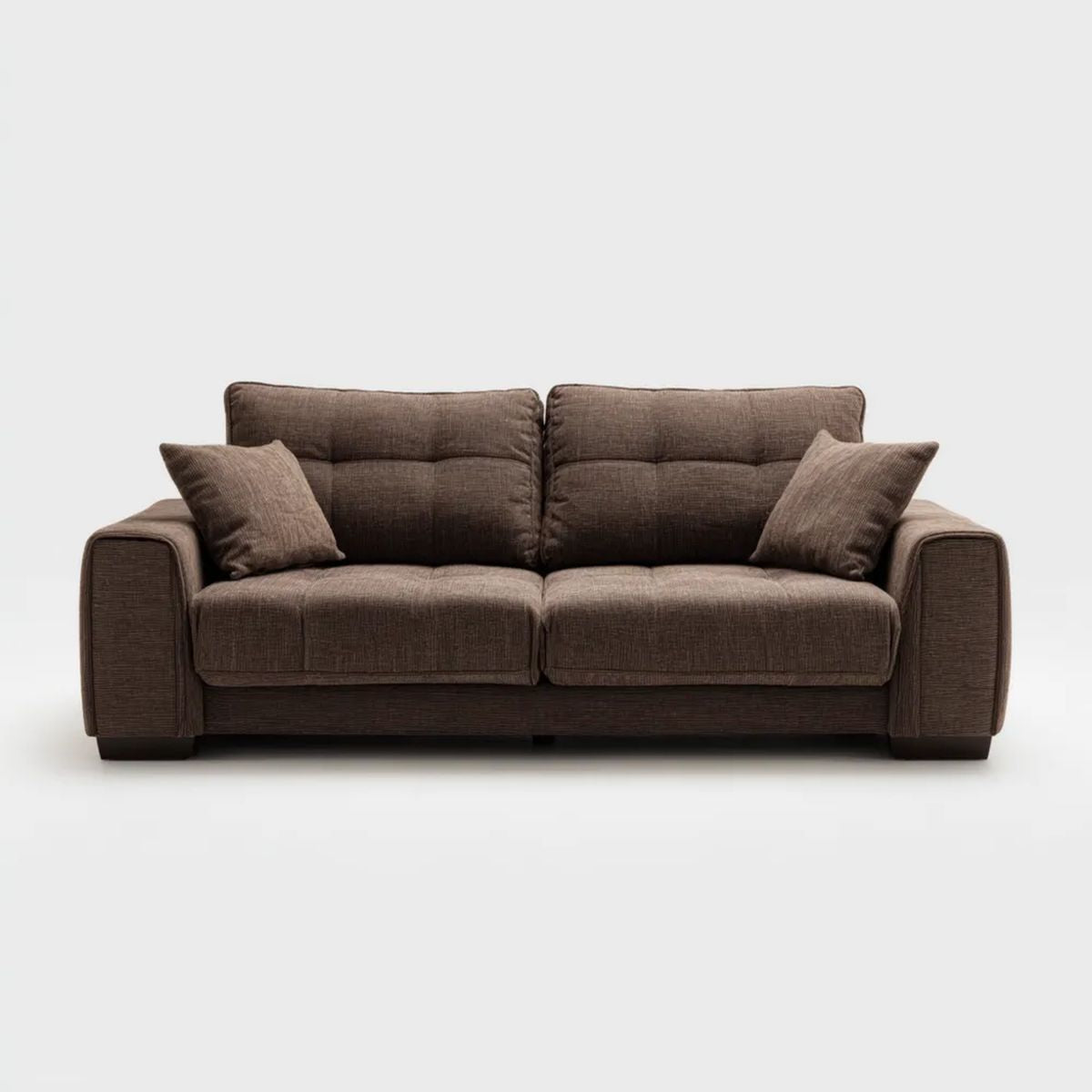 Brązowa sofa dwuosobowa z tapicerką poliestrową 180 × 90 × 88 cm