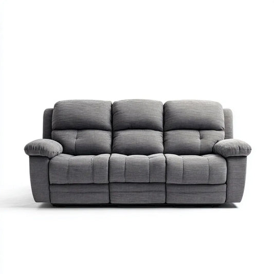 Trzyosobowa sofa rozkładana z tapicerką tekstylną, szara, 220 × 95 × 100 cm
