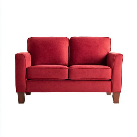Sofa dwuosobowa czerwona z aksamitu poliestrowego 140 x 85 x 88 cm